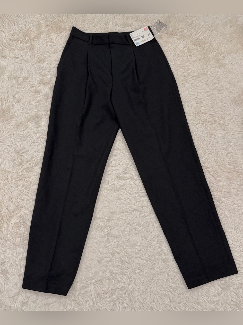 NEW Uniqlo AirSense Pleated Trousers Pants Women’s XS (24-25) Black Work Office